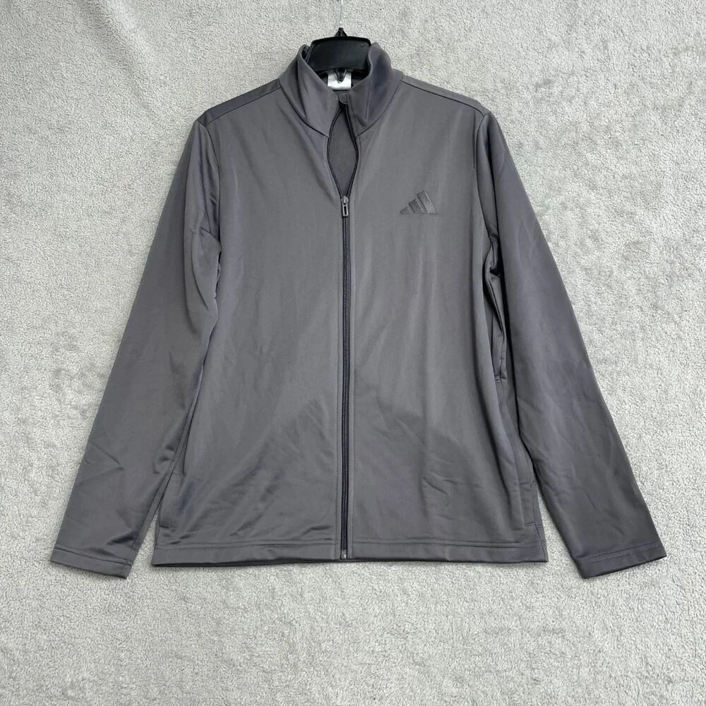 Adidas Men's M Full-Zip Gray/ Purple Long Sleeve Track Jacket  i1778